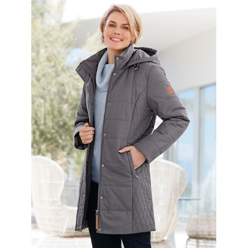 Steppjacke CASUAL LOOKS, Damen, Gr. 52, grau (anthrazit), 100% Polyester, Wattierung:100% Polyester, unifarben, Langarm, Jacken