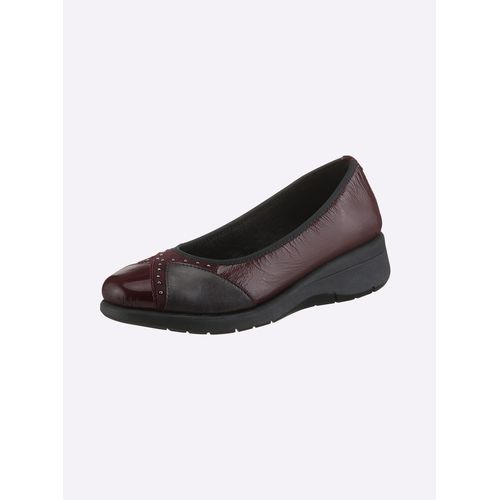Ballerina CASUAL LOOKS, Damen, Gr. 36, rot (bordeaux), Lackleder, Glattleder, sportlich, Schuhe