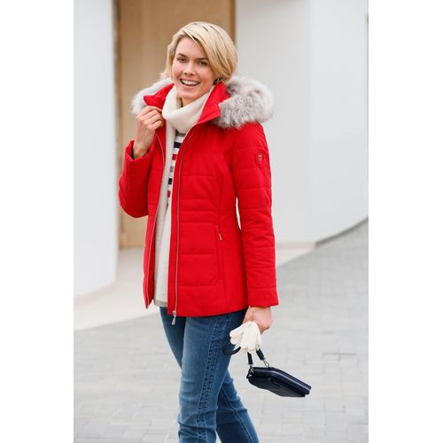 Steppjacke CASUAL LOOKS, Damen, Gr. 36, rot, 100% Polyester, Fellimitat:63% Polyacryl, 24% Polyester, 13% Modacryl, Wattierung:100% Polyester, Langarm, Jacken