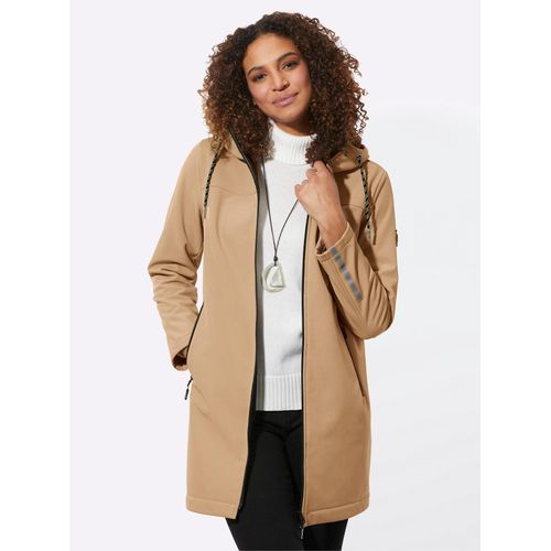 Softshelljacke CASUAL LOOKS, Damen, Gr. 42, braun (camel), 94% Polyester, 6% Elasthan, Besatz:100% Polyester, unifarben, Langarm, Jacken