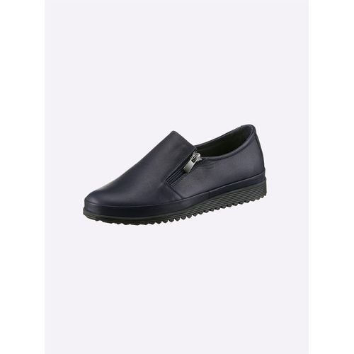 Slipper ANDREA CONTI, Damen, Gr. 36, blau (marine), Leder, Glattleder, Glattleder, modisch, Schuhe