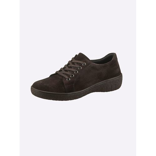 Schnürschuh CASUAL LOOKS, Damen, Gr. 37, braun (schoko), Veloursleder, sportlich, Schuhe