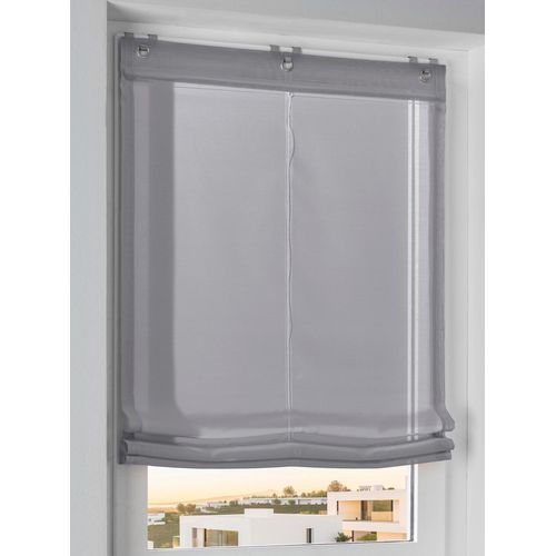 Raffrollo HEINE HOME Gr. 2, grau (silbergrau), B:60cm H:130cm, Raffrollos