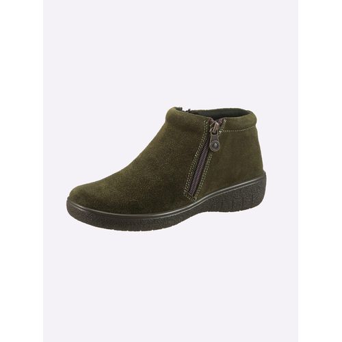 Stiefelette CASUAL LOOKS, Damen, Gr. 37, grün (oliv), Veloursleder, sportlich, Schuhe