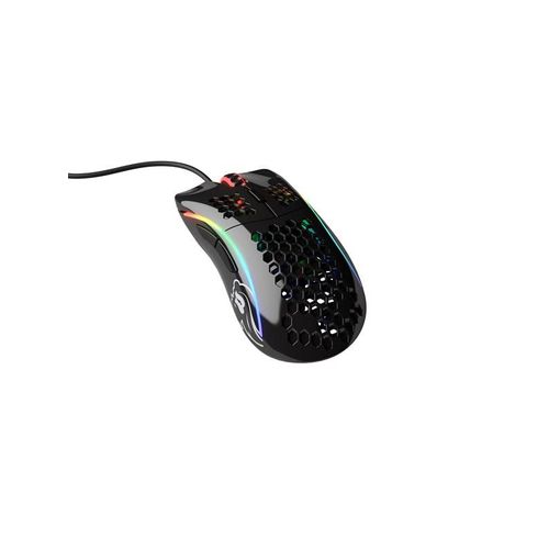 Glorious Model D - Glossy Weiß - Gaming Maus (Schwarz mit RGB)