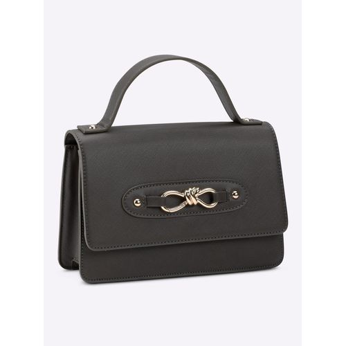 Handtasche HEINE, Damen, Gr. B/H/T: 24cm x 16cm x 8cm, schwarz, Metall, Viskosemischung, unifarben, Taschen