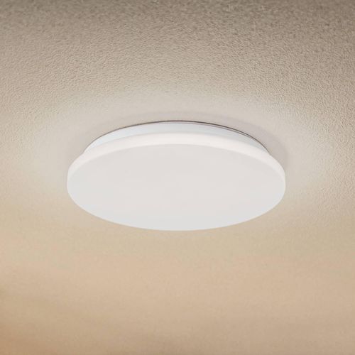 Lindby LED-Außendeckenleuchte Kirkola, 3000 K, Ø 34 cm, weiß