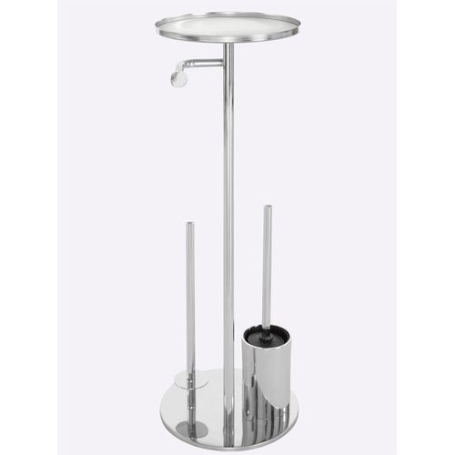 Badaccessoire-Set HEINE HOME, silber (verchromt), Glas, Chrom, Badaccessoires-Sets
