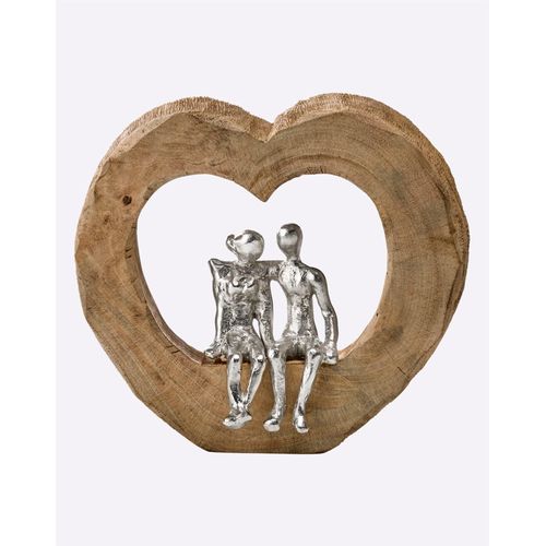 Dekofigur HEINE HOME, silber (natur, silberfarben), B:25cm H:22,5cm T:10cm, Dekofiguren