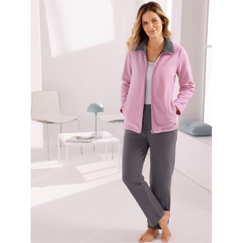 Hausanzug FEEL GOOD, Damen, Gr. 44/46, rosa (rosé, anthrazit), 100% Polyester, Homewear-Sets