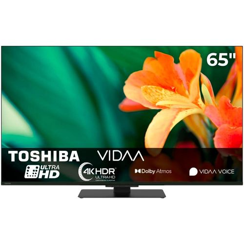 TOSHIBA DLED-Fernseher "65UV6F63DA", E (A-G), schwarz, 65, Fernseher