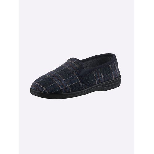 Hausschuh CASUAL LOOKS, Herren, Gr. 43, blau (marine, kariert), Textil, Basic, Schuhe