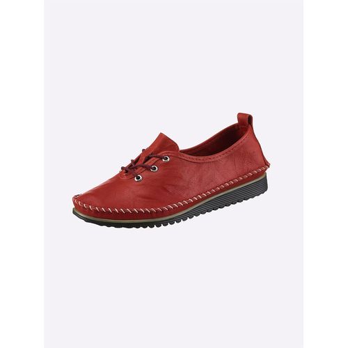 Schnürschuh ANDREA CONTI, Damen, Gr. 36, rot, Leder, Rindsleder, Glattleder, modisch, Schuhe