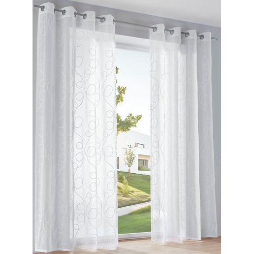 Gardine HEINE HOME Gr. 3, weiß, B:135cm H:225cm, Polyester, Gardinen