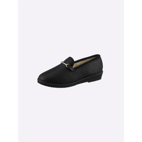 Hausschuh CASUAL LOOKS, Damen, Gr. 40, schwarz, Lederimitat, Basic, Schuhe