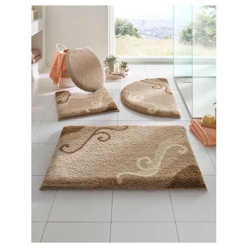 Badematte GRUND Gr. 2, beige, WC-Vorleger rechteckig (50cm x 50cm),, Badematten