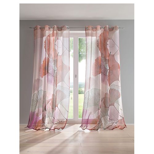 Gardine HEINE HOME Gr. 3, bunt (natur, bunt), B:135cm H:225cm, Polyester, Gardinen