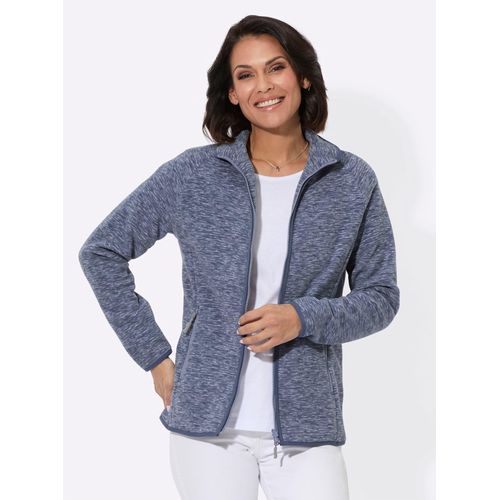Fleecejacke CASUAL LOOKS, Damen, Gr. 40, blau (taubenblau, rauchblau, bedruckt), 100% Polyester, meliert, Langarm, Jacken