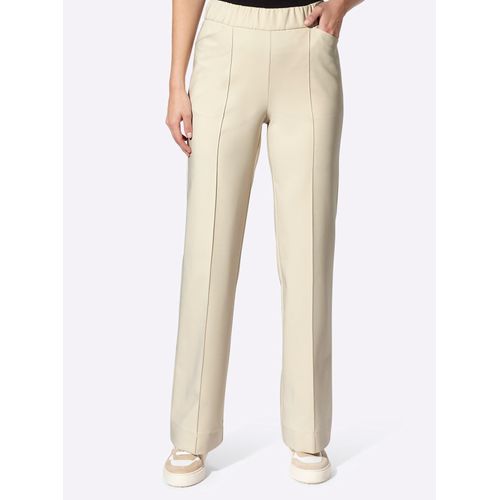 Bügelfaltenhose HEINE, Damen, Gr. 36, Normalgrößen, beige (sand), 89% Polyester, 11% Elasthan, unifarben, Hosen