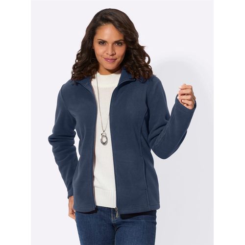 Fleecejacke CASUAL LOOKS, Damen, Gr. 40, blau (dunkelblau), 100% Polyester, unifarben, Langarm, Jacken