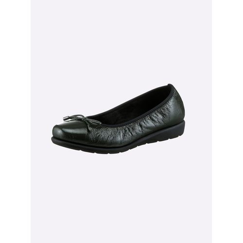 Ballerina CASUAL LOOKS, Damen, Gr. 39, grün (khaki), Lackleder, Basic, Schuhe