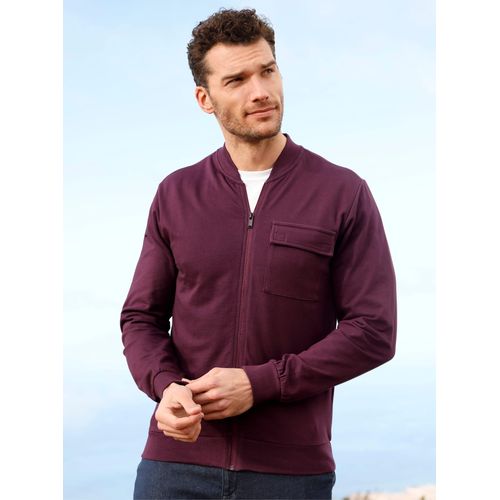 Sweatjacke CATAMARAN, Herren, Gr. 52/54, rot (burgund), 100% Baumwolle, Langarm, Sweatjacken