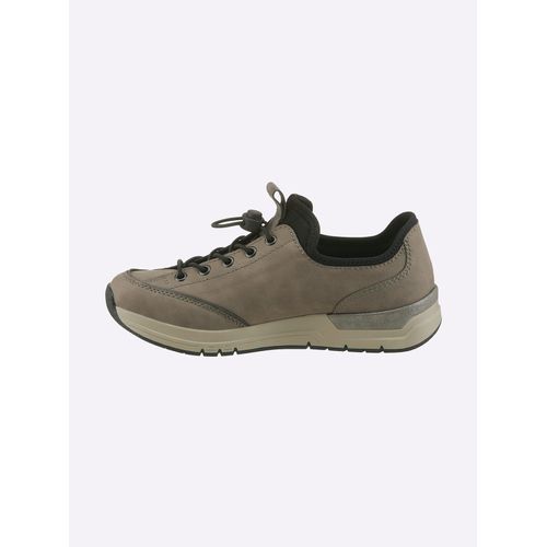 Slipper RIEKER, Damen, Gr. 42, grau (hellgrau), Lederimitat, sportlich, Schuhe