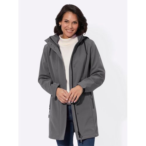 Softshelljacke CASUAL LOOKS, Damen, Gr. 25, grau (anthrazit), 94% Polyester, 6% Elasthan, unifarben, Langarm, Jacken
