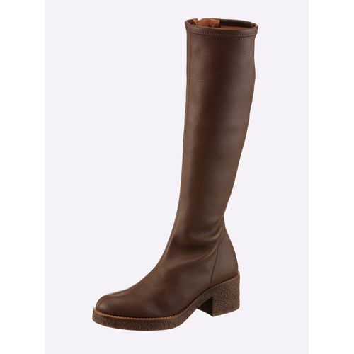 Stiefel HEINE, Damen, Gr. 36, braun (cognac), Textil, modisch, Schuhe