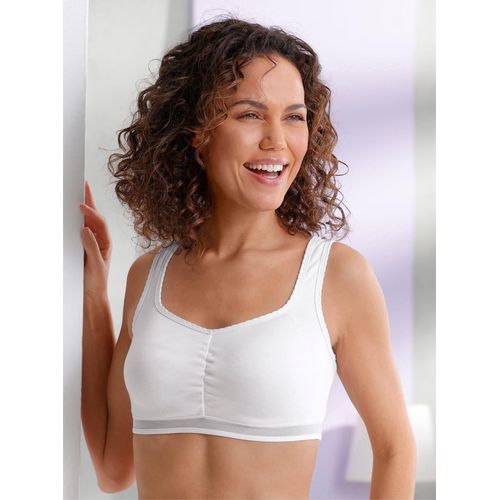 Bustier WÄSCHEPUR, Damen, Gr. 44/46, N-Gr, weiß (2x weiß), 60% Polyester, 40% Baumwolle, BHs