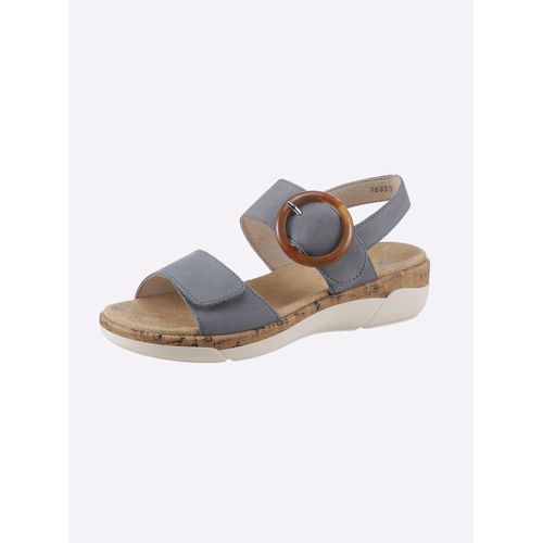 Sandale REMONTE, Damen, Gr. 40, blau (jeansblau), Nubukleder, sportlich, Schuhe