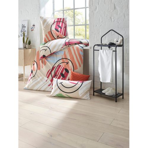 Bettwäsche HEINE HOME Gr. 1, orange (sand, papaya, bedruckt), B/L: 135cm x 200cm, 2-teilige Garnitur St., 2-teilige Garnitur St., Renforcé, B/L: 80cm x 80cm, Renforcu00e9, 100% Baumwolle, Bettwäsche