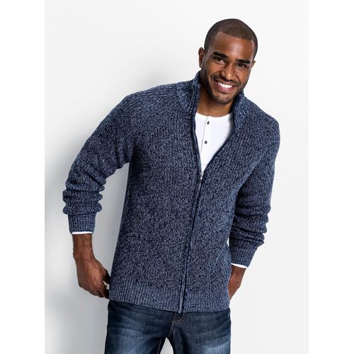 Strickjacke CATAMARAN, Herren, Gr. 50, blau (rauchblau, meliert), 100% Polyacryl, meliert, Strickjacken