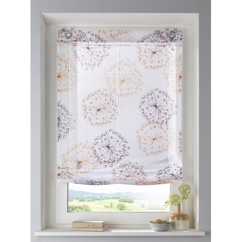 Raffrollo HEINE HOME Gr. 3, weiß (weiß, natur), B:80cm H:130cm, Raffrollos