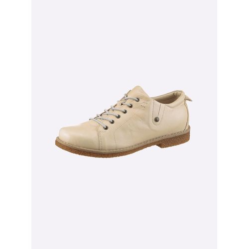 Schnürschuh ANDREA CONTI, Damen, Gr. 38, beige (creme), Leder, Glattleder, Rindsleder, modisch, Schuhe
