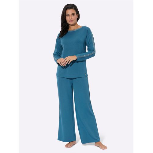 Hausanzug FEEL GOOD, Damen, Gr. 36/38, blau (topas), 55% Modal, 39% Polyester, 6% Elasthan, Homewear-Sets