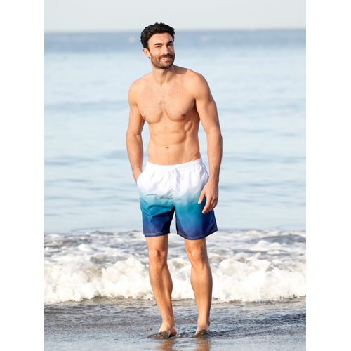 Badeshorts FEEL GOOD, Herren, Gr. 12, Normalgrößen, blau (topas), Polyester, Badehosen