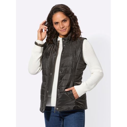 Steppweste CASUAL LOOKS, Damen, Gr. 44, grau (graphit), 100% Polyester, Wattierung:100% Polyester, unifarben, Westen