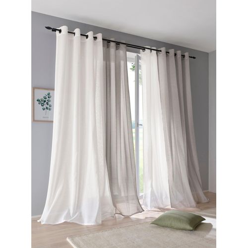 Gardine HEINE HOME Gr. 2, weiß, B:135cm H:175cm, Polyester, Gardinen