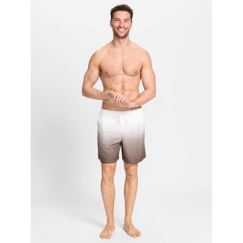 Badeshorts FEEL GOOD, Herren, Gr. 5, Normalgrößen, grau (taupe), Polyester, Badehosen