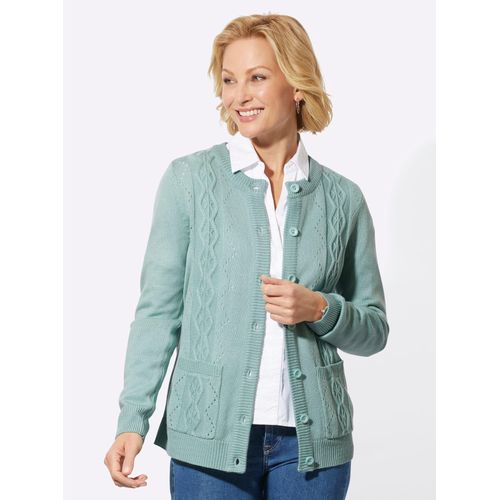 Strickjacke CLASSIC BASICS, Damen, Gr. 46, grün (kalkmint), 100% Polyacryl, unifarben, Strickjacken