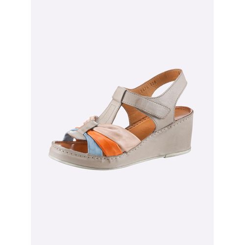 Sandale GEMINI, Damen, Gr. 38, beige (sesam), Glattleder, feminin, Schuhe