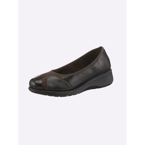 Ballerina CASUAL LOOKS, Damen, Gr. 39, braun (schoko), Lackleder, Glattleder, sportlich, Schuhe