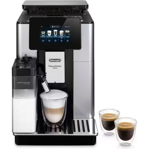 De’Longhi PrimaDonna Soul, Espressomaschine, 2,2 l, Kaffeebohnen, Gemahlener Kaffee, Eingebautes Mahlwerk, 1450 W, Schwarz, Silber
