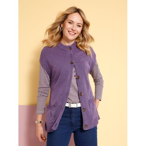 Strickweste CLASSIC BASICS, Damen, Gr. 42, lila (feige), 100% Polyacryl, unifarben, Westen