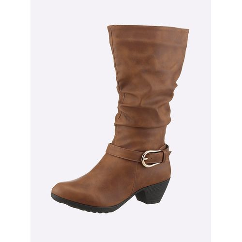Stiefel ANDREA CONTI, Damen, Gr. 42, braun (cognac), Lederimitat, feminin, Schuhe