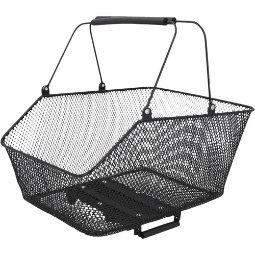 Fahrradkorb FISCHER FAHRRAD, schwarz, Taschen, B/H/T: 47cm x 34cm x 28cm, Metall, B:47cm H:34cm T:28cm