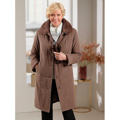 Wintermantel CLASSIC, Damen, Gr. 25, braun (schoko), 89% Polyester, 11% Polyamid, Fellimitat:100% Polyester, Wattierung:100% Polyester, unifarben, unifarben mit Farbeinsatz, unifarben mit Farbeinsätzen, Mäntel