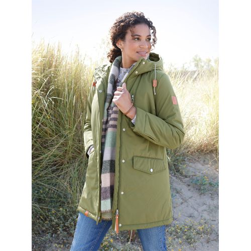 Regenjacke CASUAL LOOKS, Damen, Gr. 42, grün (oliv), 100% Polyester, unifarben, Langarm, Jacken