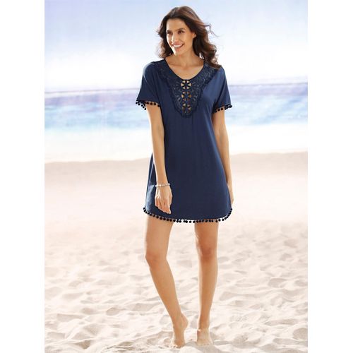 Blusenkimono PASTUNETTE, Damen, Gr. 44/46, blau, 95% Viskose, 5% Elasthan, unifarben, Kurzarm, Blusen